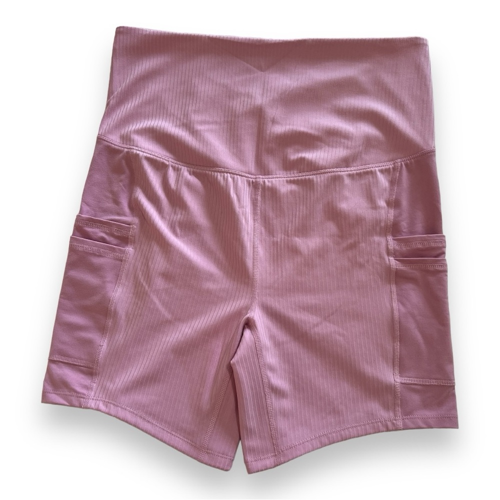 FREE PEOPLE MOVEMENT x Hatch Maternity Bike Shorts Ribbed Orchid Pink Medium